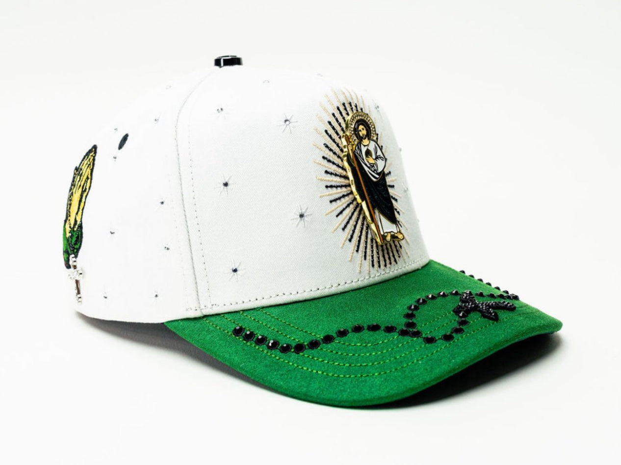 San Judas Tadeo White Crystal SnapBack