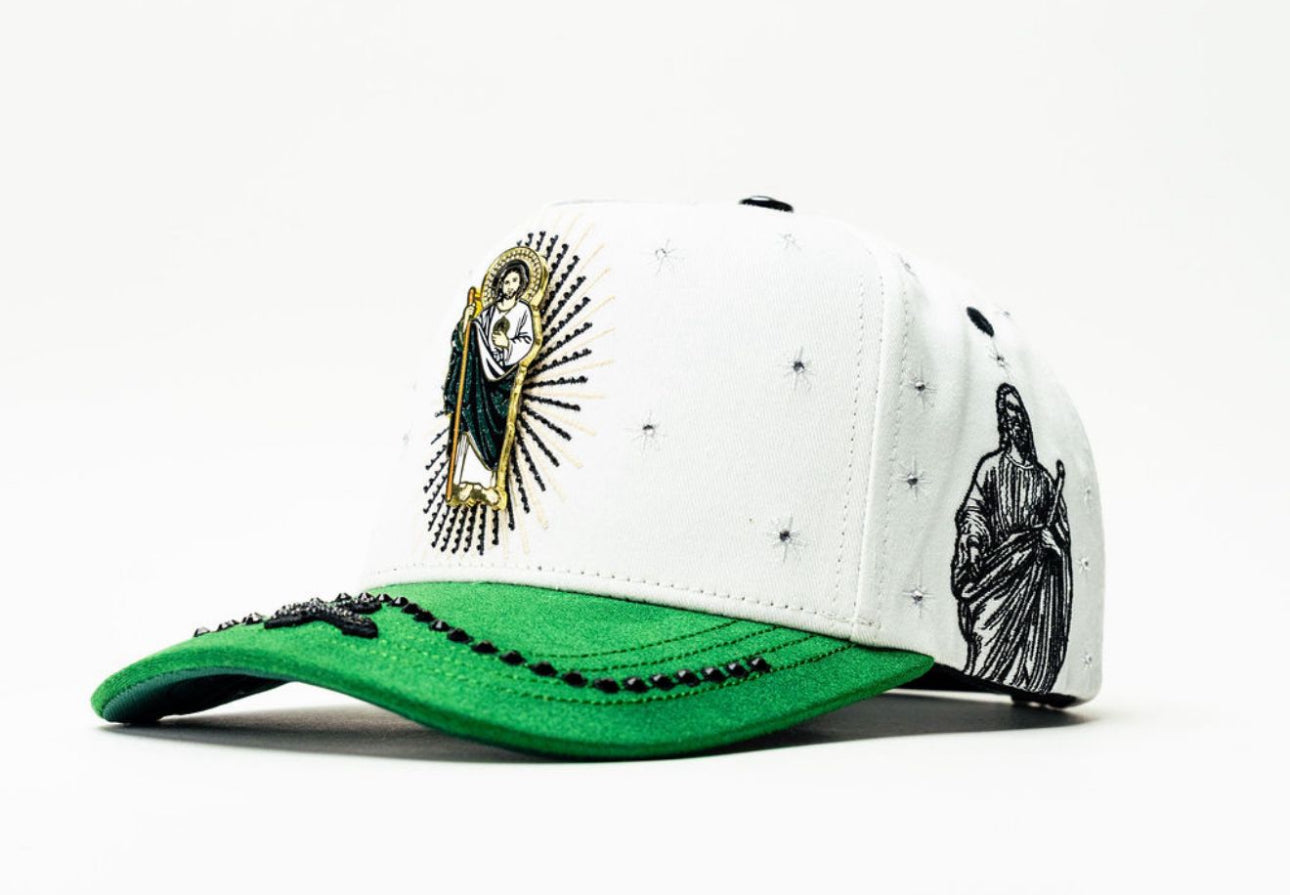 San Judas Tadeo White Crystal SnapBack