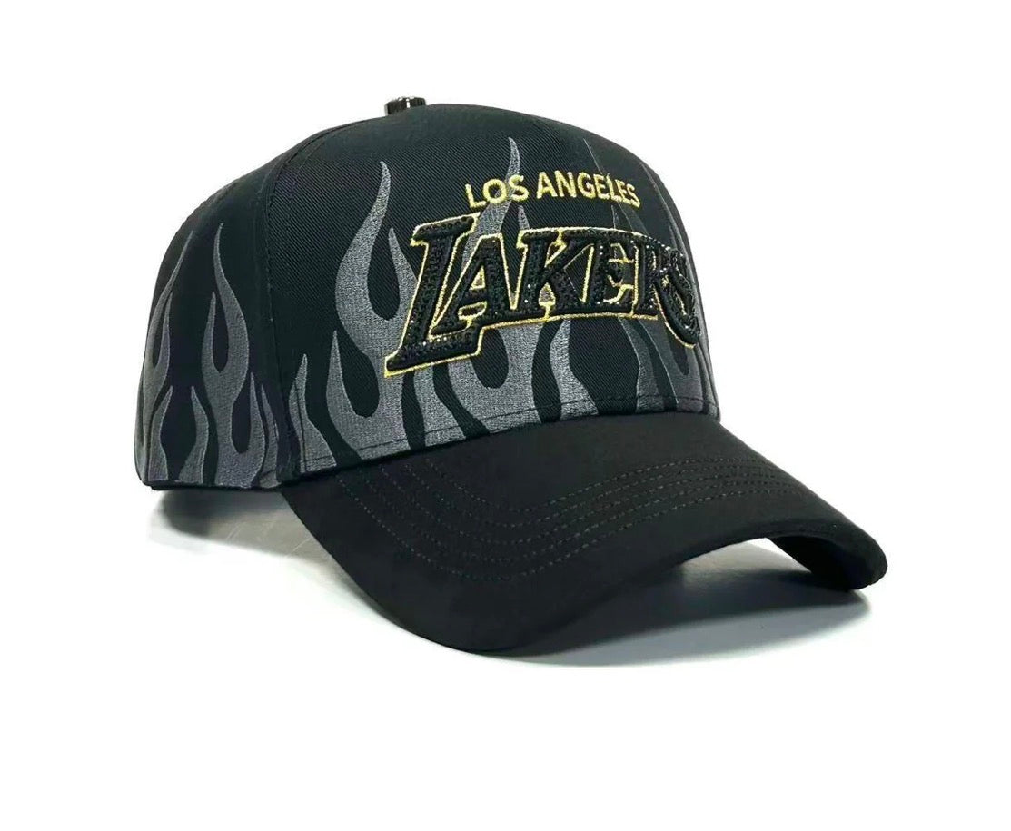 Lakers flames BLK gold