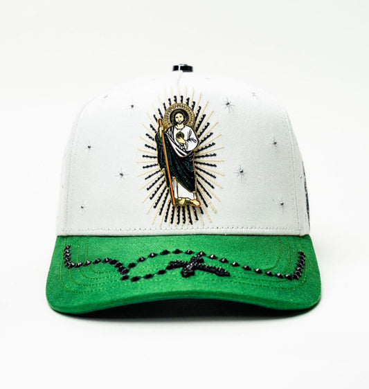San Judas Tadeo White Crystal SnapBack