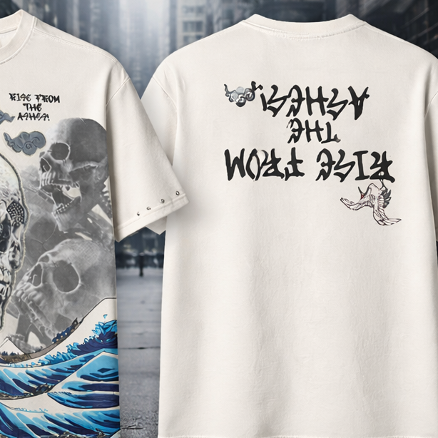 RISE FROM ASHES DESIGN CROPED TEE