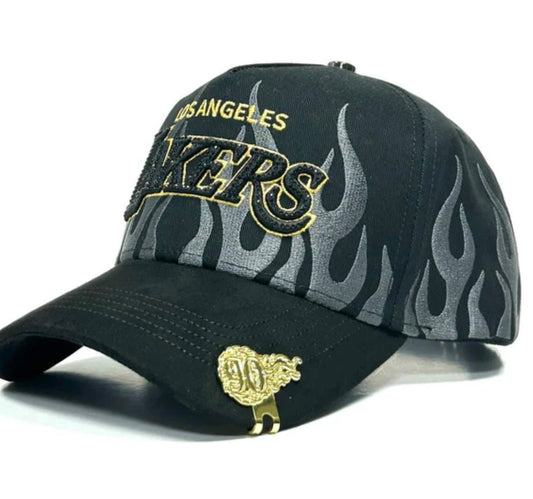 Lakers flames BLK gold