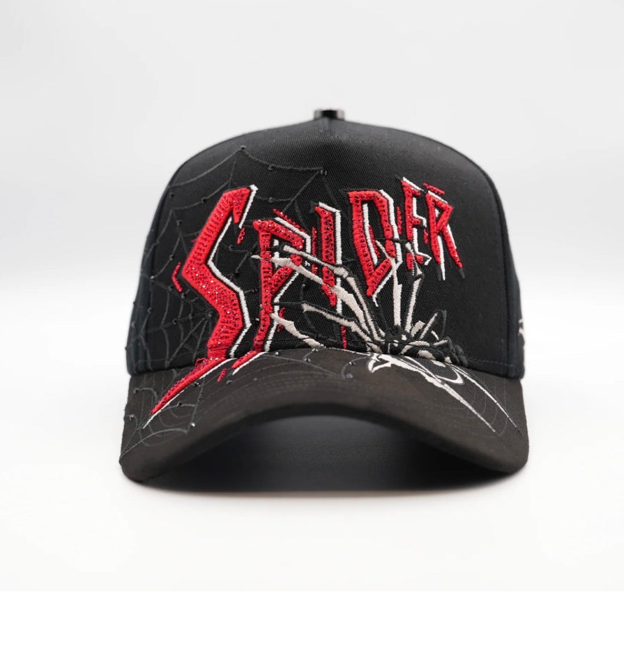 SPIDER BLK RED CRYSTAL