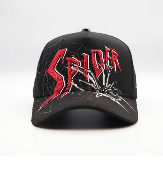 SPIDER BLK RED CRYSTAL