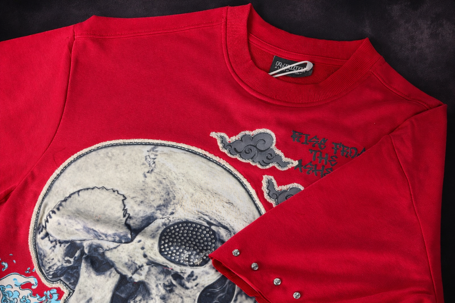 RISE FROM ASHES RED DESIGN CROPED TEE