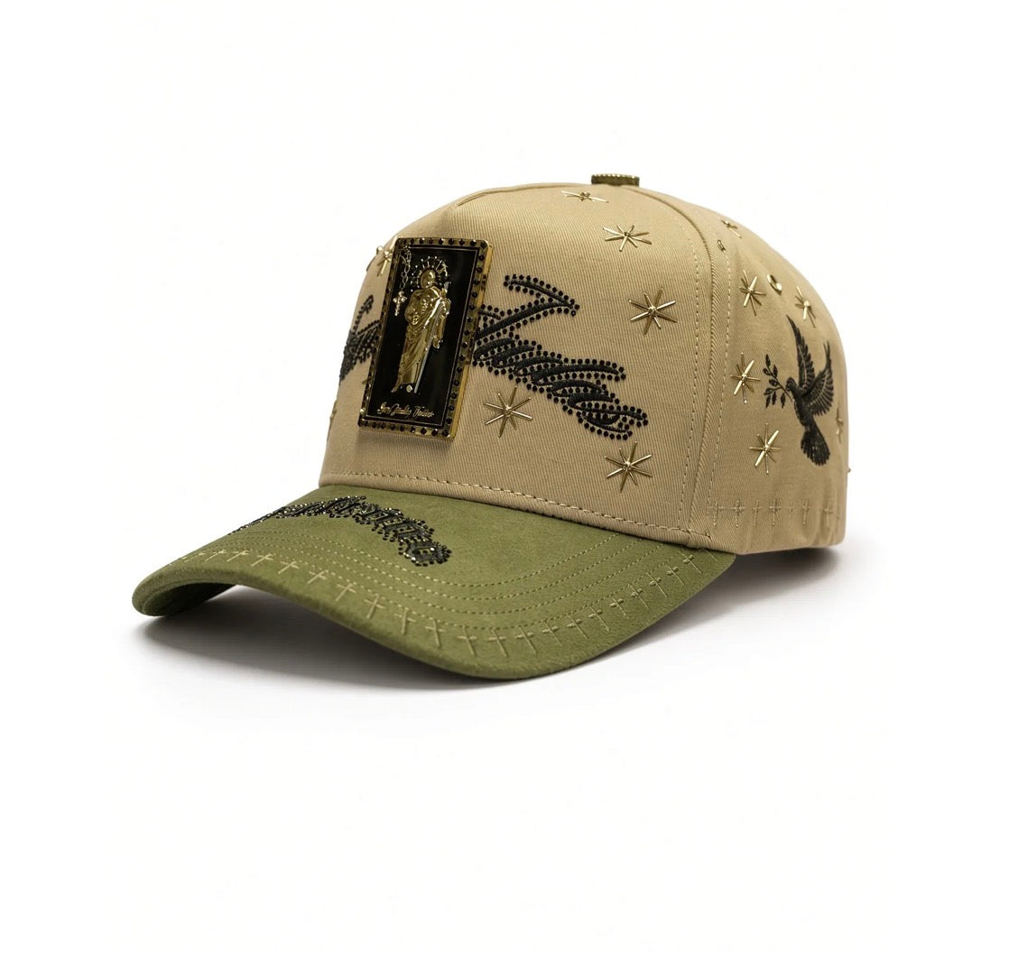 San Judas Tadeo Placa White Green SnapBack