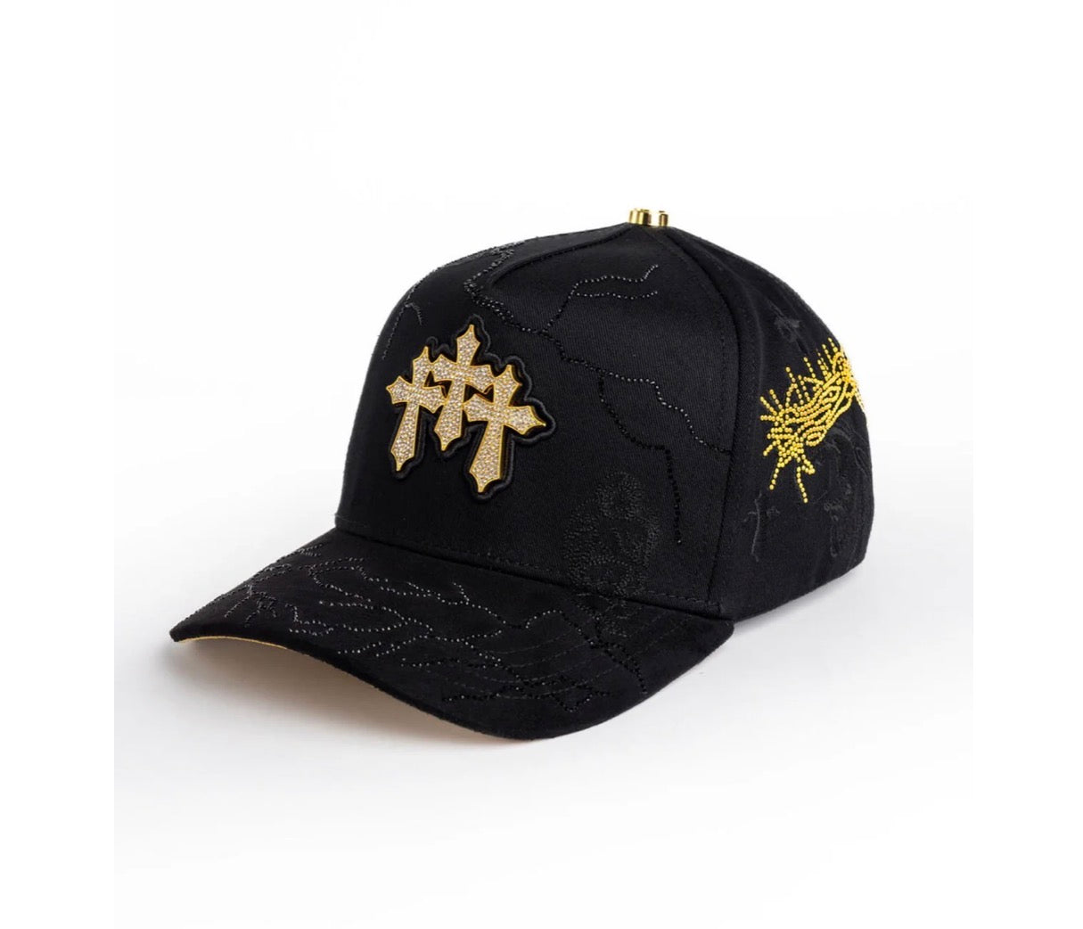 For kid 3 cruces blk gold crystal (small fit)