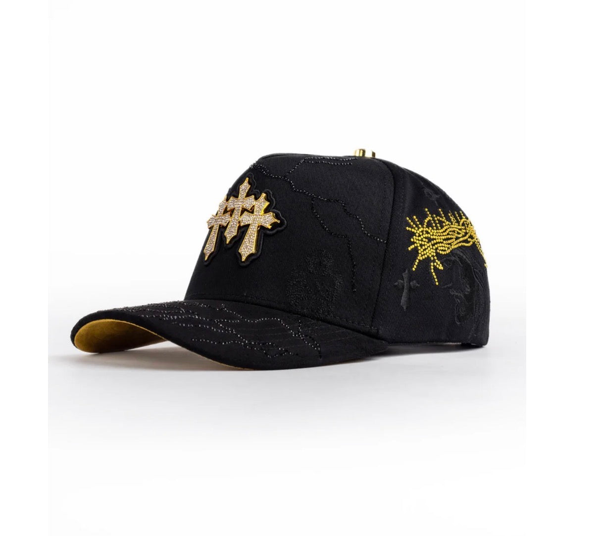 For kid 3 cruces blk gold crystal (small fit)