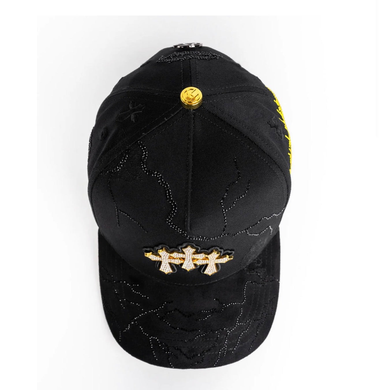 For kid 3 cruces blk gold crystal (small fit)
