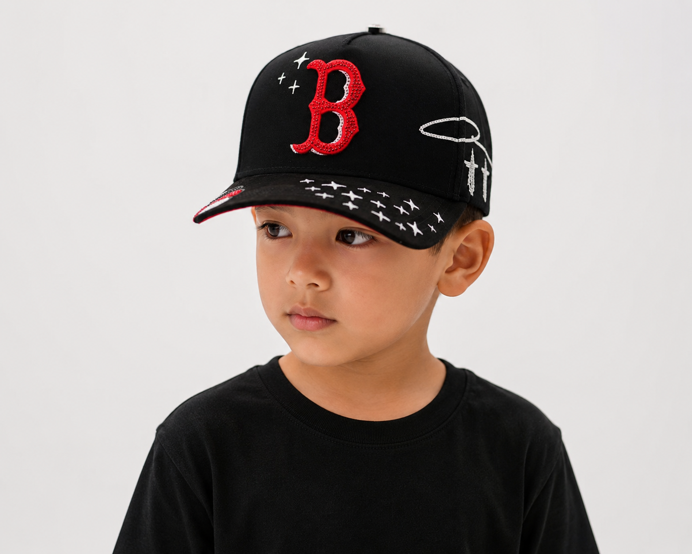 For kid Boston Red Snapback (small fit)