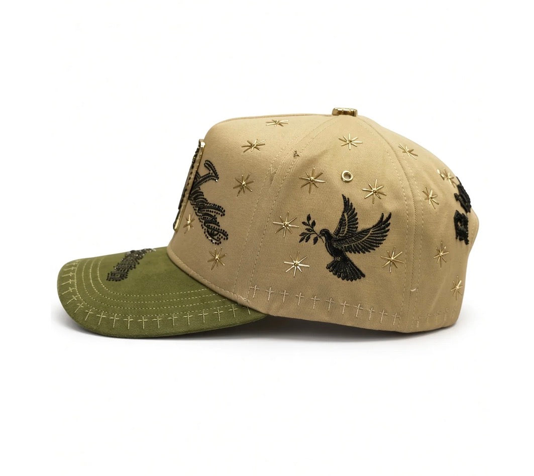 San Judas Tadeo Placa White Green SnapBack