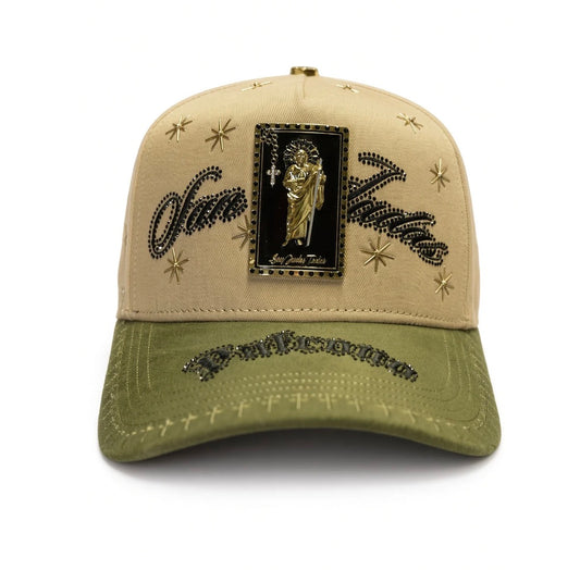 San Judas Tadeo Placa White Green SnapBack