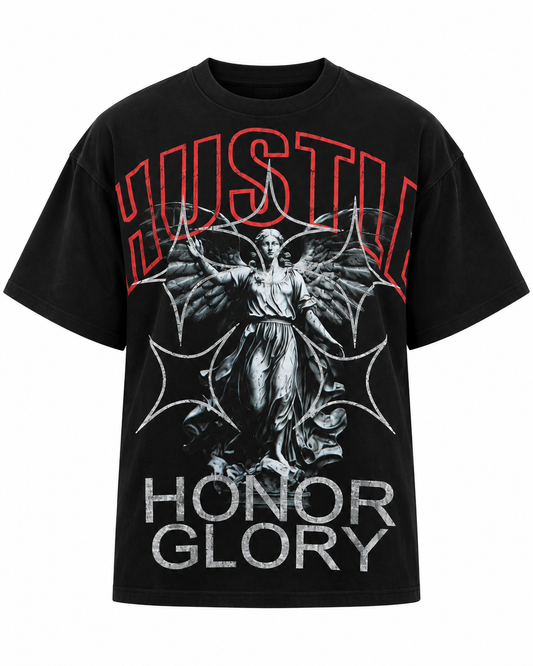 HONOR GLORY BLK RELAXED FIT TEE