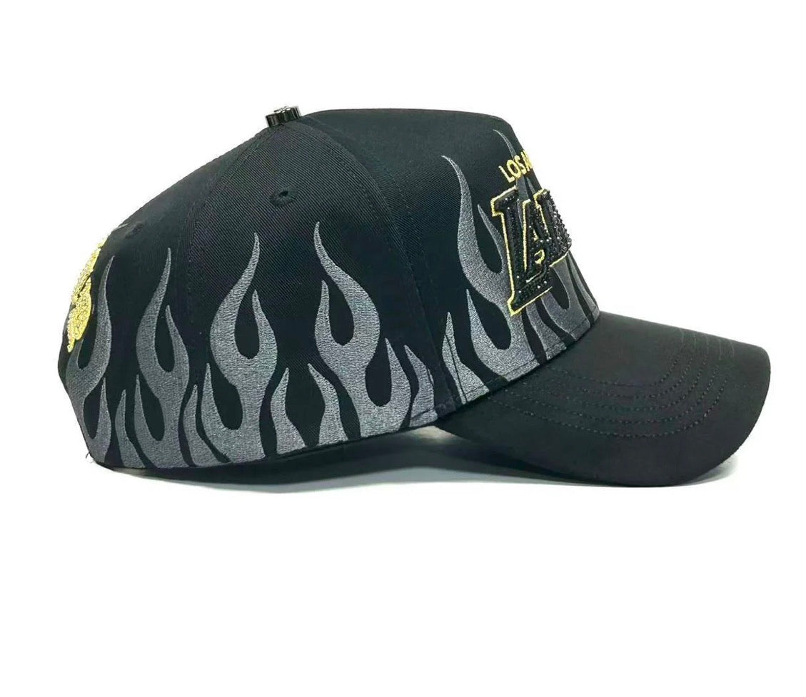 Lakers flames BLK gold
