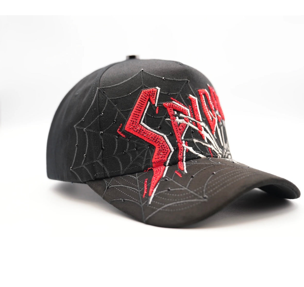 SPIDER BLK RED CRYSTAL