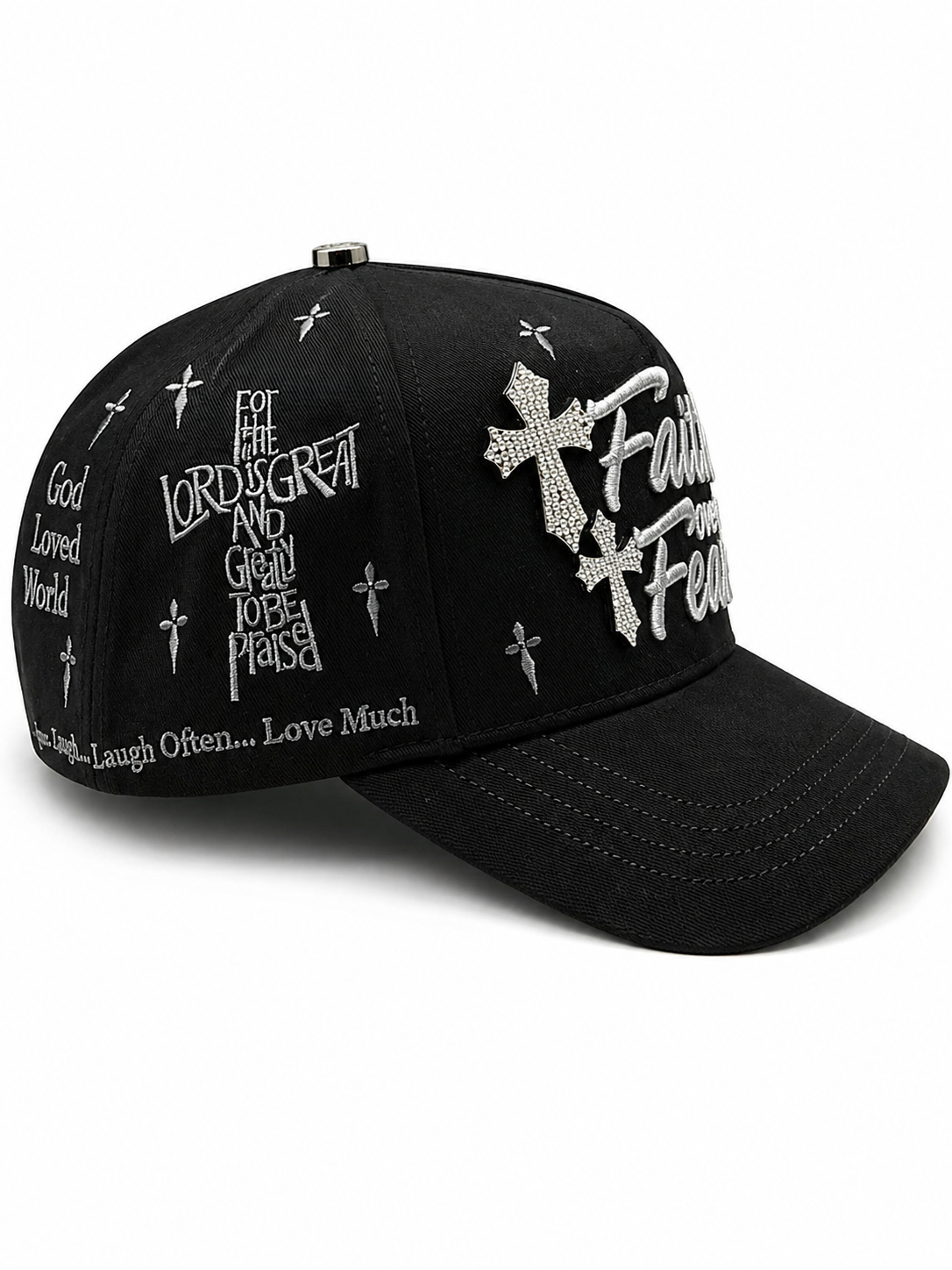 Faith over fear BLK silver