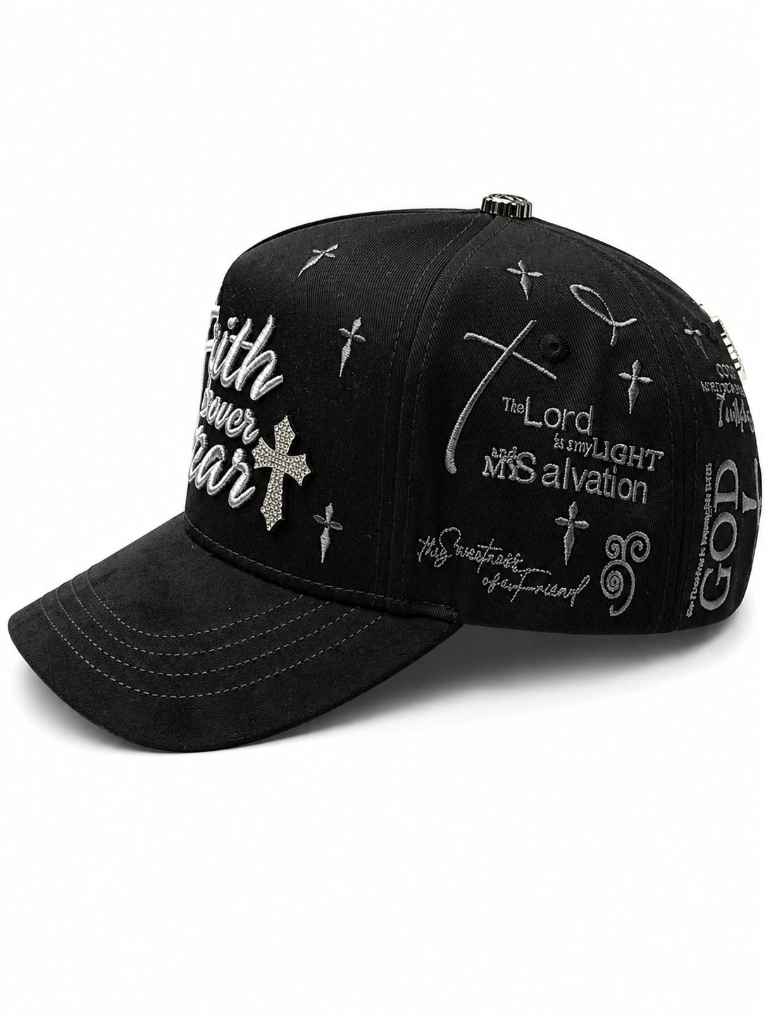 Faith over fear BLK silver